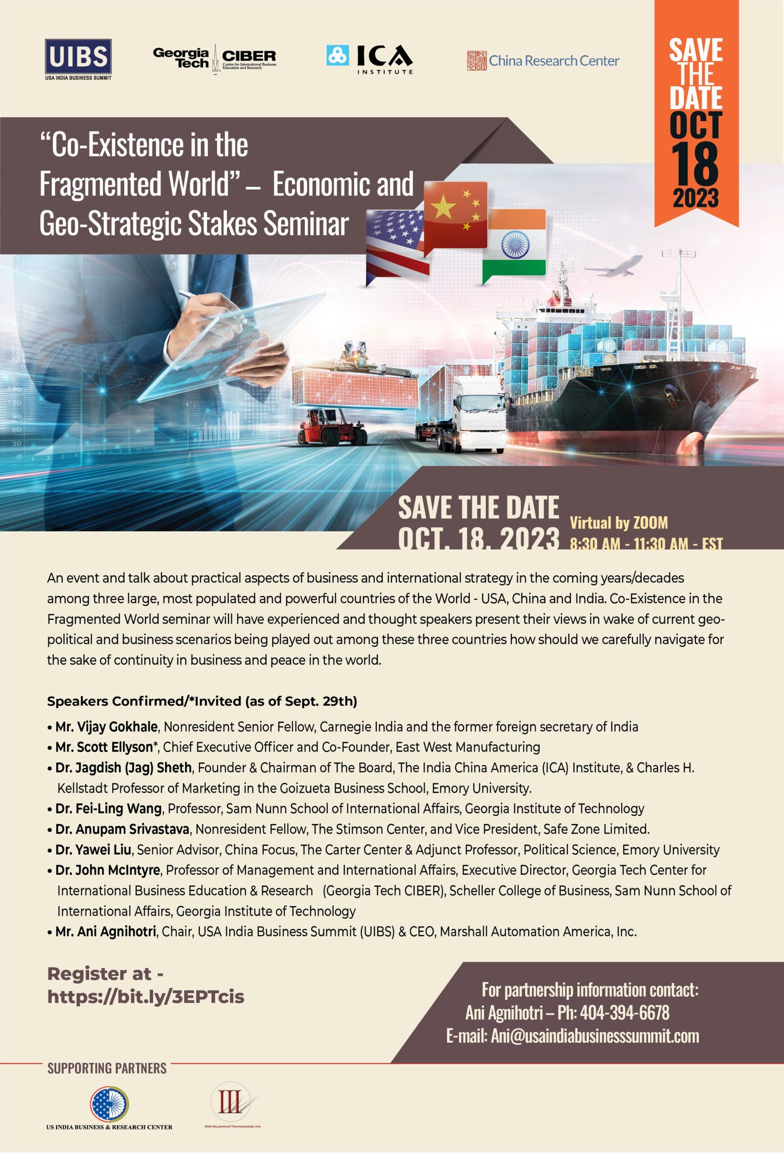 "Co-Existence in the Fragmented World" webinar - Oct. 18th, 2023